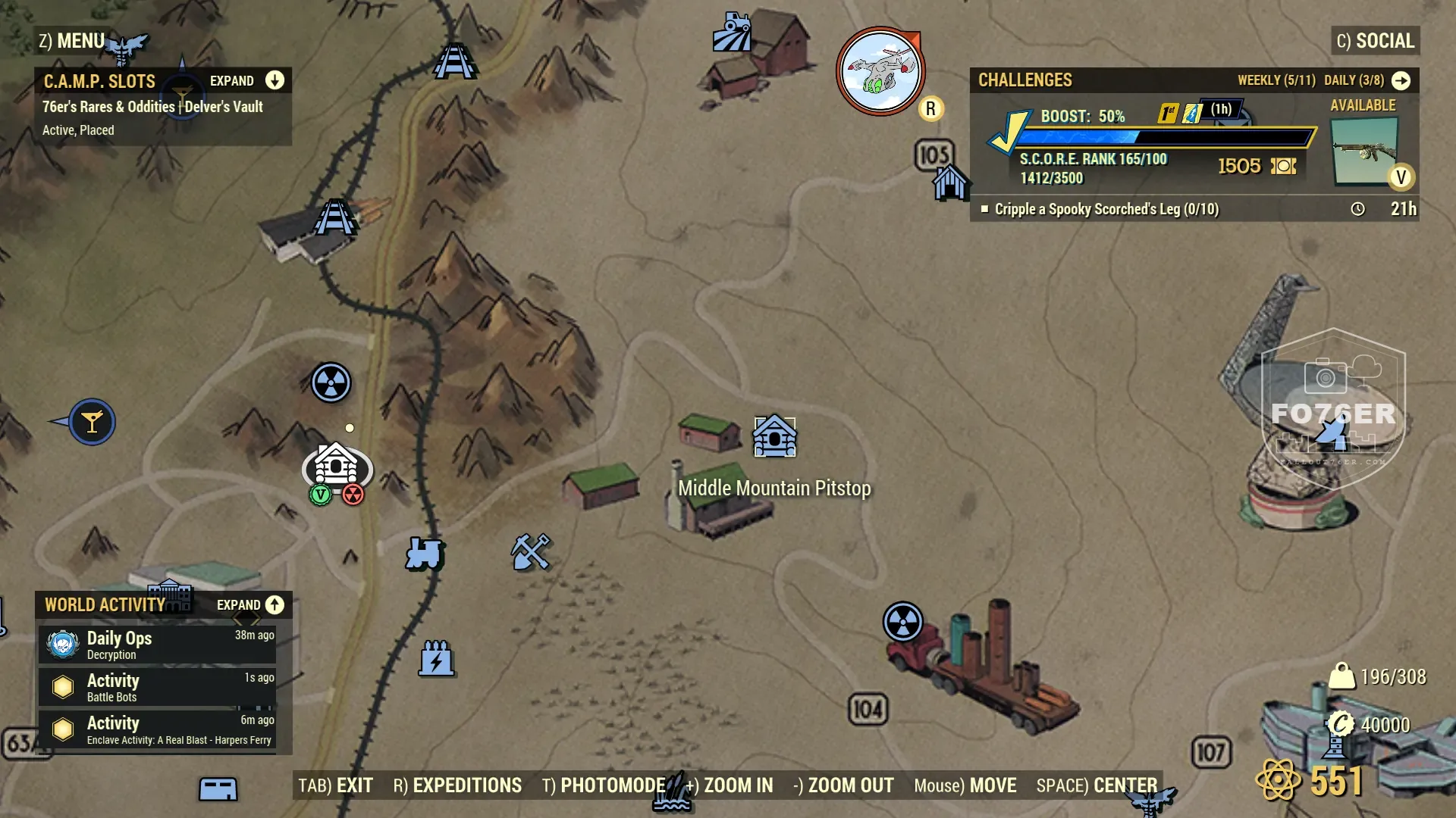 Blue Devil spawn map — Safe and Sound (Event) (Savage Divide), Fallout 76