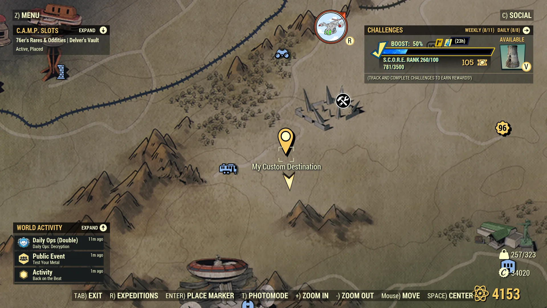 Radstag spawn map — Thomas Farm (Savage Divide), Fallout 76