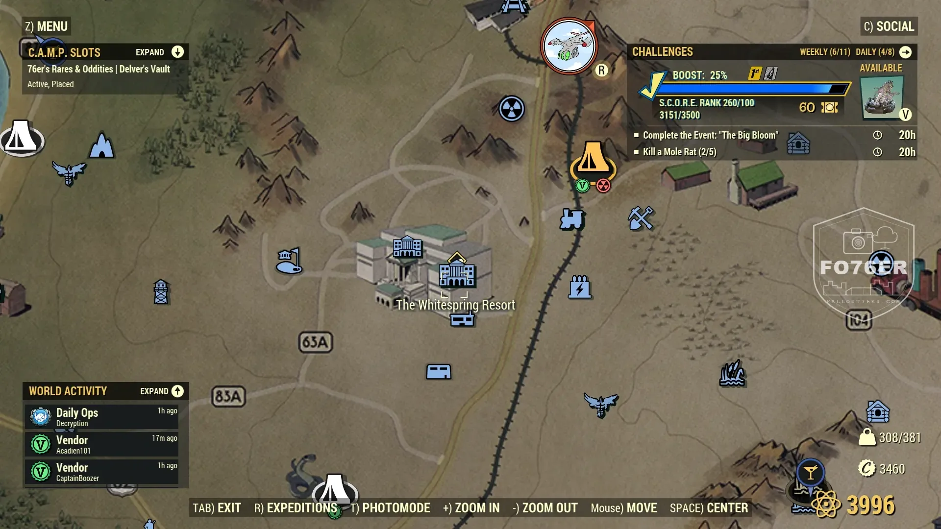 Assaultron spawn map — Whitespring Resort (Savage Divide), Fallout 76